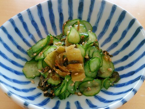 簡単おつまみ☆きゅうりの明太高菜和え